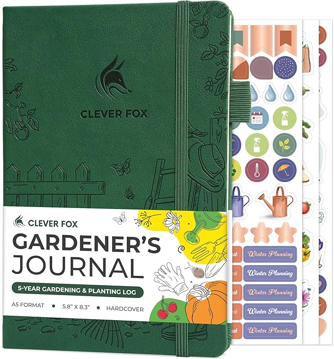 Clever Fox Gardener’s Journal – Guided Gardening Notebook to Plant Vegetables, Flowers & Herbs – 5-Year Garden Log Book for Beginners (Forest Green)