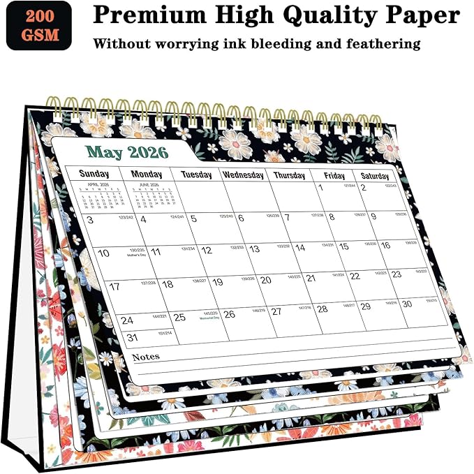 Small Desk Calendar 2026-2027 - Standing 2026 Desk Calendar, APR.2026 to JUN.2027, 8" x 6", Monthly Flip Desktop Calendar with Stickers, Your Personal Desk Planner for Home Office