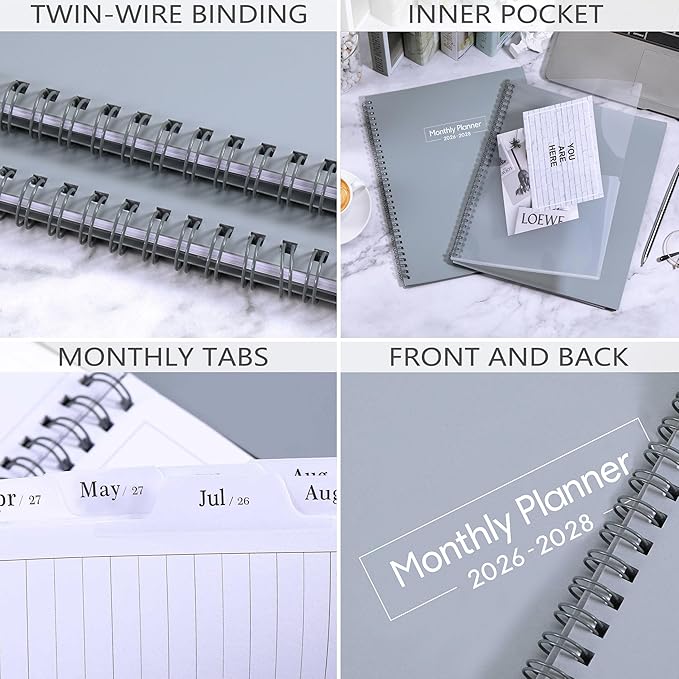 Monthly Planner 2026-2028 - 2 Year Planner from July 2026 to June 2028, 8.5'' x 11'', 2026-2027 Monthly Planner with Monthly Tabs, Pocket