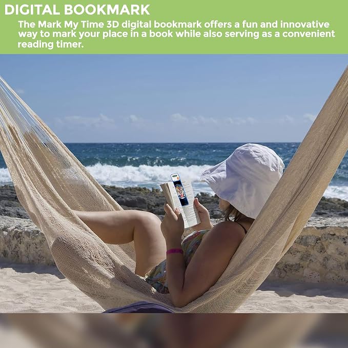 Mark-My-Time - Digital Bookmark - Mark My Time Reading Timer and Bookmark for Kids, Cool Bookmarks and Reading Incentives, Christmas Gift & Stocking Stuffer for Book Lovers - 3D Tiger