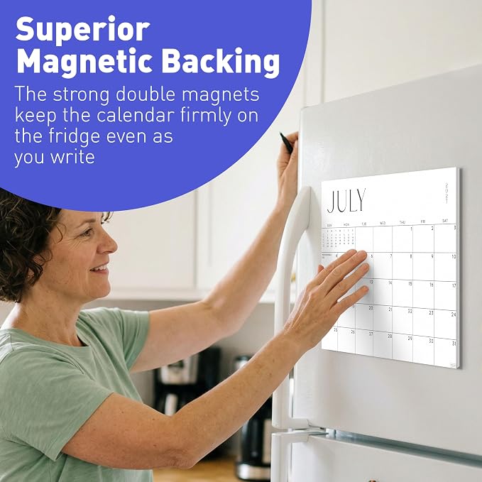 S&O Simple Magnetic Fridge Calendar from July 2026-December 2027 - Tear-Off Refrigerator Calendar to Track Events & Appointments - 18 Month Magnetic Planner for Fridge for Easy Planning-8"x10”in