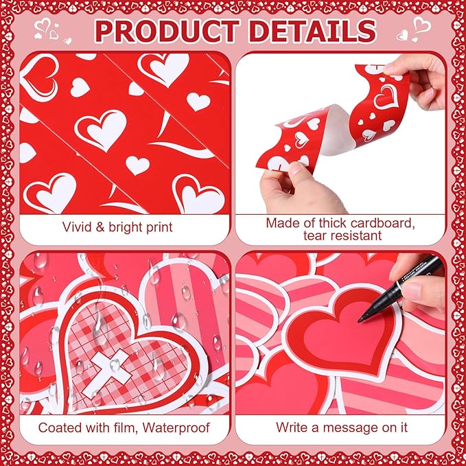 Pajean Valentine's Day Heart Bulletin Board Set Romantic Love Classroom Decorations Sweet Day Theme Paper Cutouts for Wall Window Decor School Office Supplies(Religious)