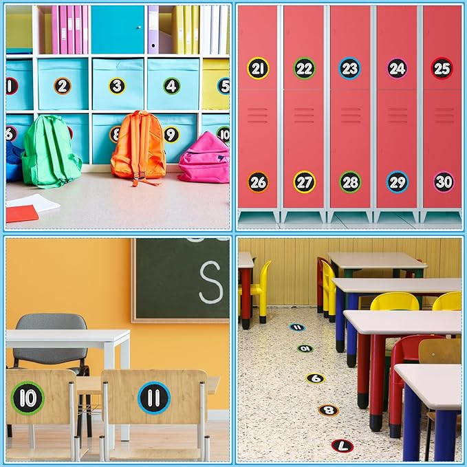 WhatSign Line up Spots for Classroom Floor - 36Pcs Floor Numbers for Classroom Lining up Number Stickers for Back to School Kindergarten Preschool Elementary Supplies