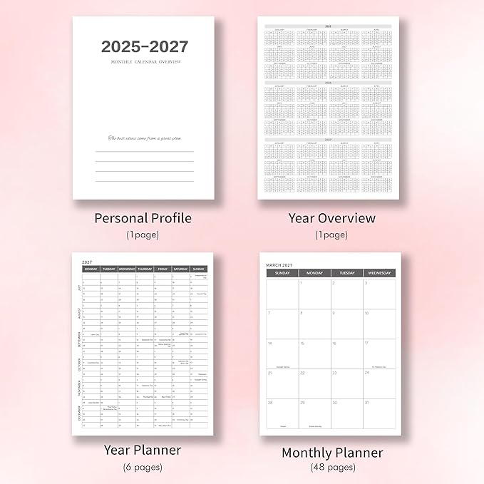 Monthly Planner 2026-2027, 2026 Calendar 18 Months Planner, January 2026 - June 2027, 8.5" x 11", 2026 Academic Calendar Hard PVC Cover with Spiral Bound, Perfect for School & Office for Women & Men