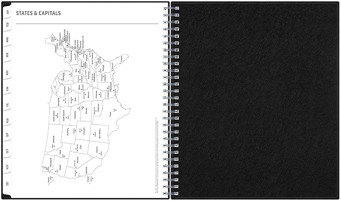 Blue Sky 2027 18 Month Large Print Monthly Planner Calendar, July 2026 - December 2027, 8" x 10", Monthly Layout, Flexible Cover, Durable Twin wire Binding, Laminated Tabs, Solid Black