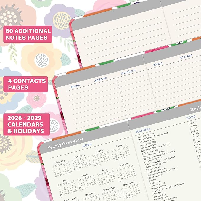 2026-2029 Pocket Planner/Calendar - 3 Year Monthly Planner 2026-2029, July 2026 - June 2029(36 Months), 6.3" x 3.8", Monthly Pocket Calendar with Elastic Closure, Pen Hold, 60 Notes, Perfect for Purse