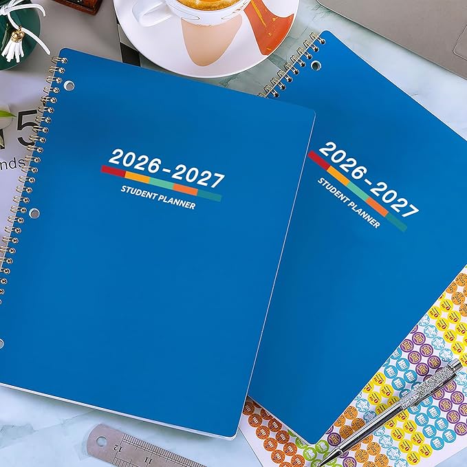 Student Planner 2026-2027 - Academic Planner 2026-2027, July 2026 - June 2027, 11" × 9", Weekly Lesson Planners, Monthly & Weekly School Planners for Middle/High School, Stickers, Week's Goals, Tabs