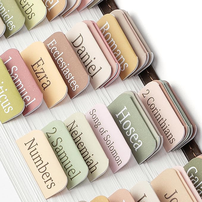 Mr. Pen- Bible Tabs, 75 Boho Theme Laminated Tabs for Women and Men, Tabs for Study Bible, Large Print Bible Index Tabs, Book Labels, Mr. Pen Bible Tabs