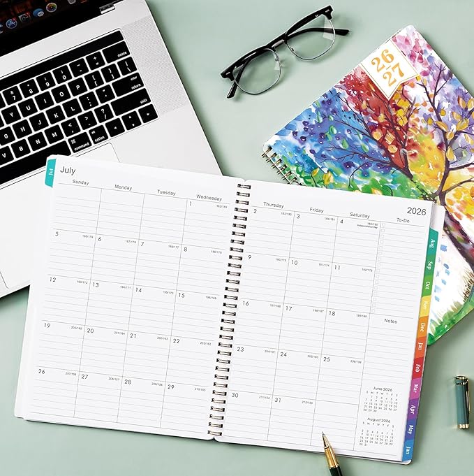 Planner 2026-2027 - Academic Planner 2026-2027 Weekly and Monthly, July 2026 - June 2027, 9" x 11", with Colorful Coated Tabs, Reference Calendar