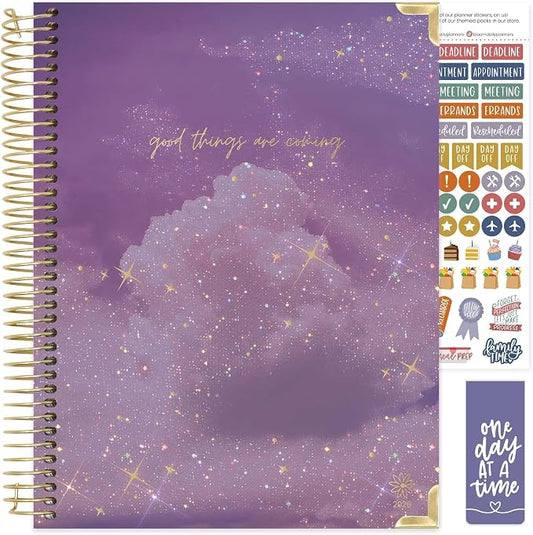bloom daily planners HARDCOVER 2026 Planner (January to December) - 8.5” x 11” Weekly & Monthly Dated Agenda Organizer Book with Stickers & Tabs - Good Things Are Coming