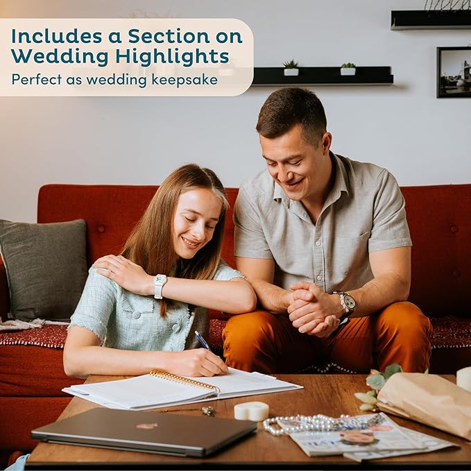 Timeless Premium Linen Wedding Planner Book and Organizer – Wedding Planning Book, Comprehensive Keepsake & Countdown Binder, Perfect Engagement Gift for Women, Customizable Front Photo Window Sage)