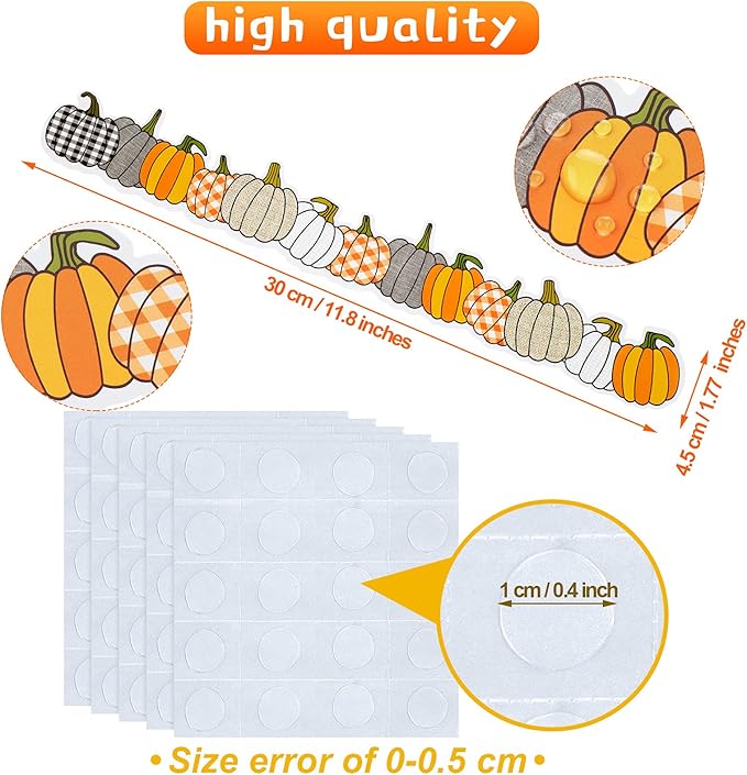40 Pieces Fall Pumpkin Bulletin Board Borders Decorations Halloween Bulletin Board Borders Fall Classroom Decorations for Home Sweet Classroom, 1.8 x 11.8 Inch(Simple Style)