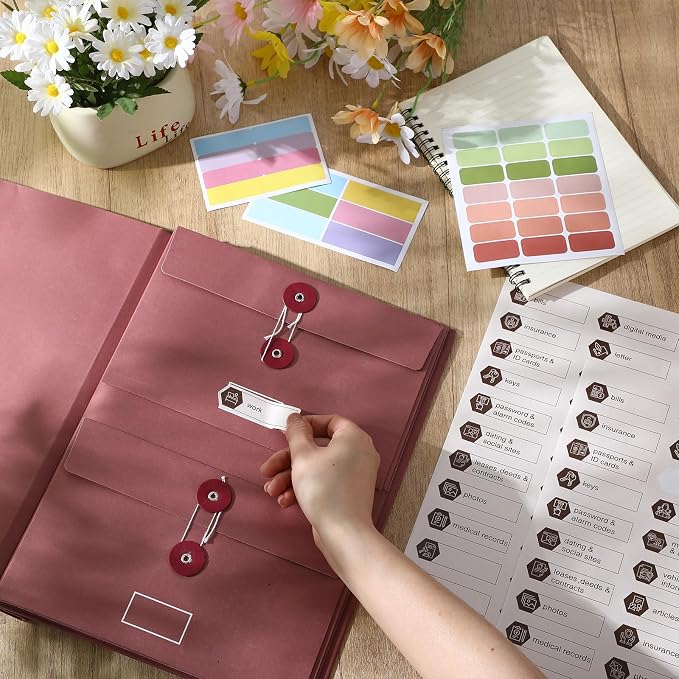 Funrous Important Document Organizer 2026 Life Book Document Binder in Case I Go Missing File Organizer with Labels Expanding File Folder for Family Papers Birth Certificates Christmas New Year Gifts