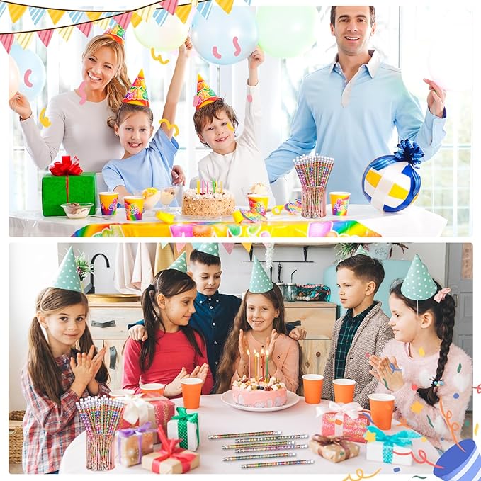 Birthday Pencils Happy Birthday Pencil for Students Birthday Pencils with Erasers Birthday Pencils for Teacher Classroom Birthday Party Supplies, 6 Style (24)