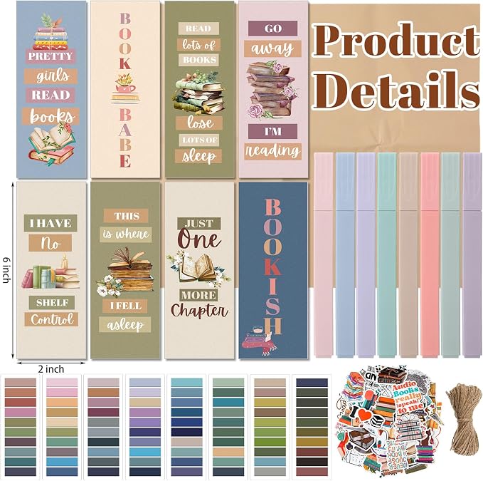 Resurhang 24 Set Blind Date with a Book Gift Box Supplies Kits Librarian Gift Excluding Books Bookish Club Gifts Bulk for Women Lovers Bookish Readers Gifts for Teachers Friends Men (Brown)