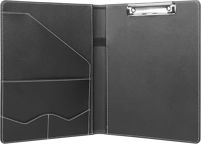 Pacific Mailer Padfolio Clipboard Folder Portfolio Organizer with Removeable Clipbaord Folio Clipboard Binder [Black]