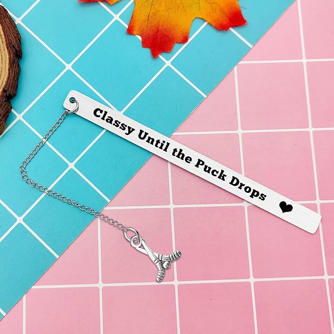 Ice Hockey Bookmark Gifts for Hockey Lovers Coach Christmas Birthday Gifts for Boys Girls Daughter Son Hockey Players Jewelry Inspirational Hockey Bookmark Gifts