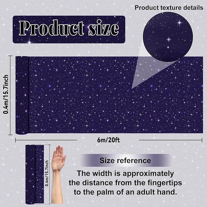 Outer Space Bulletin Board Roll Reusable Waterproof Erasable Night Sky Non-Woven Fabric Bulletin Board Roll Wrinkle Resistant Background Poster for School Classroom Decor Wrap DIY Crafts 15.7" x 20ft
