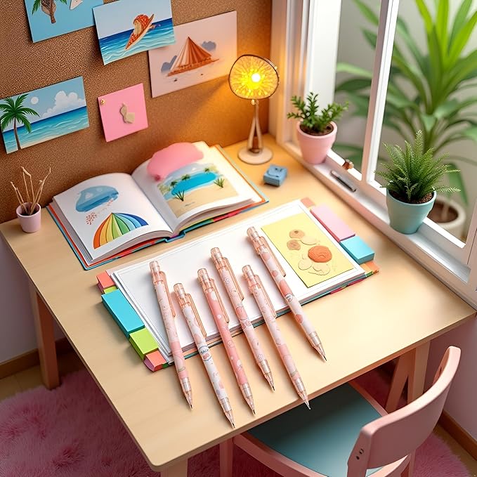 1 Pc Pink Mechanical Pencil 0.5mm Pencil Refill Automatic Pencils Cute Peach Press Automatic Cute Mechanical Pencil Stationery School Office Supplies Office Products Writing and Correction Supplies