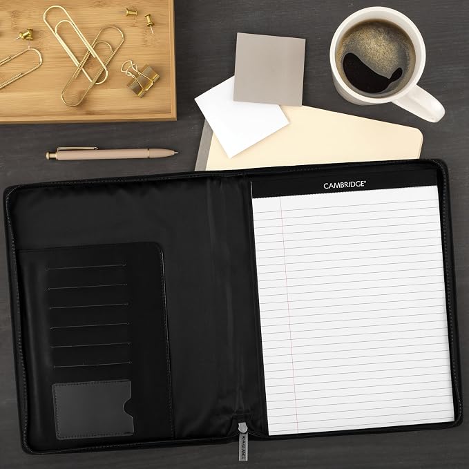 AT-A-GLANCE 2027 Planner Refillable Padfolio, Weekly & Monthly, 10" x 12.5", Executive, Zipper, Black (70NX810527)