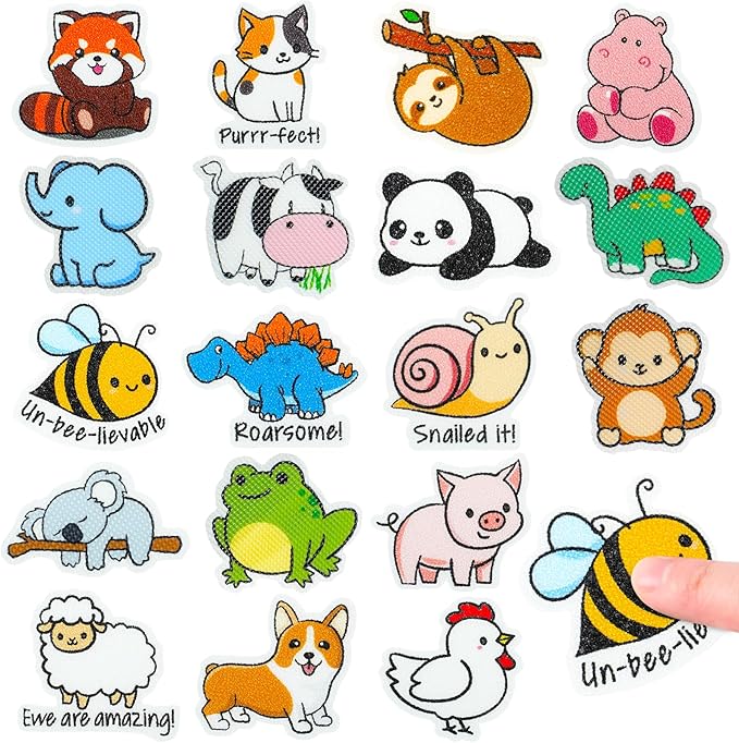 36 PCS Sensory Stickers Calm Strips, 2 Textures Anxiety Relief Items Mental Health Stickers Stress Relief Gifts Fidgets for Classroom Desk School Office Counselor (Large)