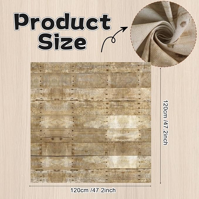 47×47In Fabric Bulletin Board Decoration for Classroom Wood Grain Linen Bulletin Board Decor with 30 Double Sided Adhesive Brown Wood Boards Rustic Background Art Craft for School Education Supplies