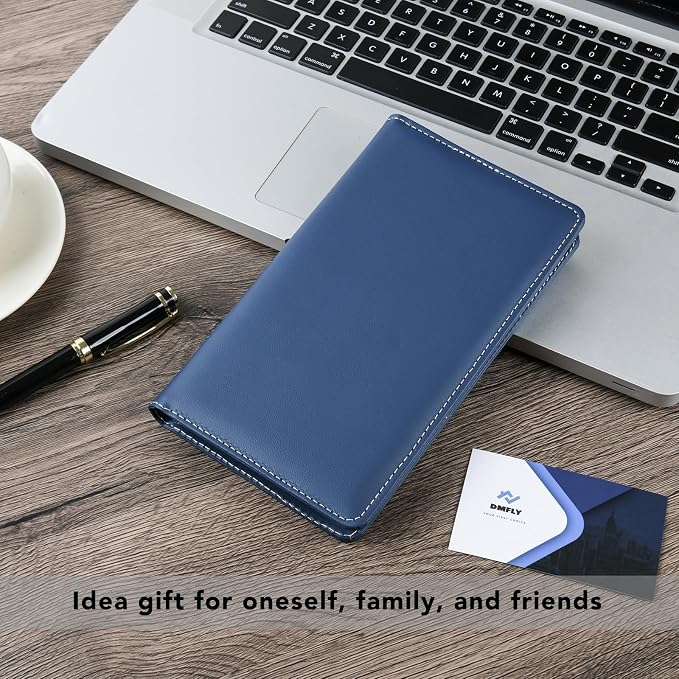 Leather Professional Business Card Holder Organizer Book - 300 Card Capacity Premium PU Folder with Soft Cover, Name Card Credit Cards Binder for Men/Women, Dark Blue