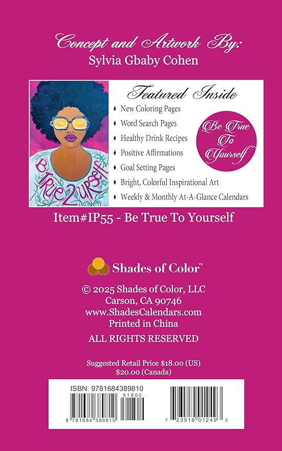 Shades of Color Be True to Yourself 2026 Weekly Inspirational Planner