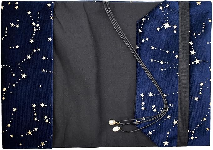 BLBMH 5.5x8.5 Fabric Bible Cover Non-Stretch | Built-in Bookmark | Handmade Washable Book Sleeve for Paperback Journal Privacy Reading Gift for Women - Velvet Blue