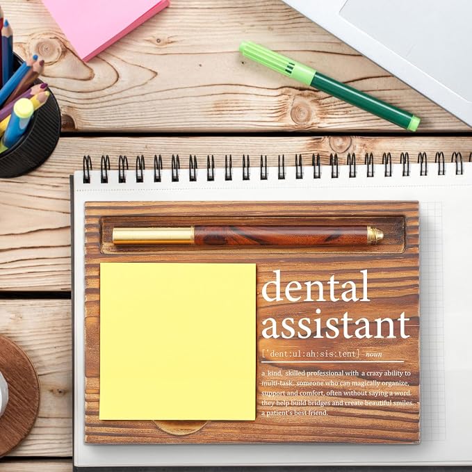 Appreciation Gifts for Dental Assistant Sticky Note Holder, Thank You Gift Dental Hygienist Assistant Week Gifts Self-Stick Note Pad Holders for Dental Clinic Hospital TZP68