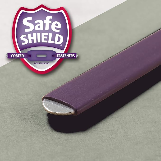 Smead Pressboard Classification Folder with SafeSHIELD Fasteners, 2 Dividers, 2" Expansion, Letter Size, Gray/Green, Pack of 20 (14074)