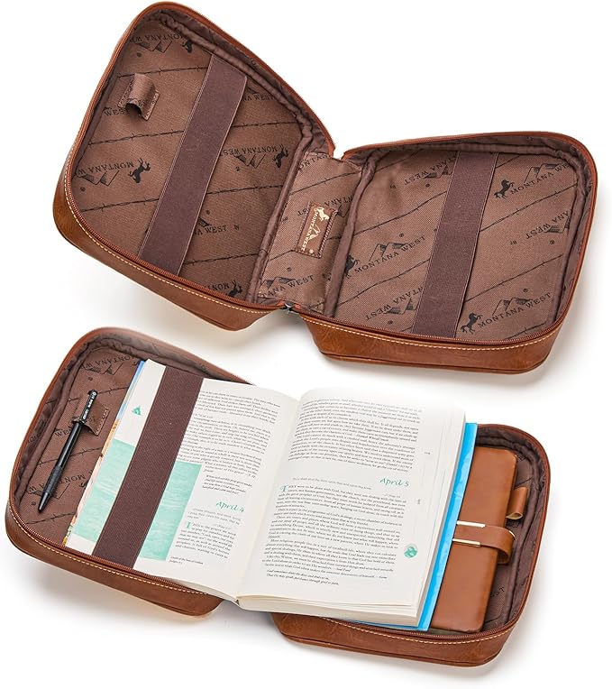Montana West Western Style Embroidered Bible Covers for Women Men Book Carrying Case Church Bag Outdoor Bible Protective