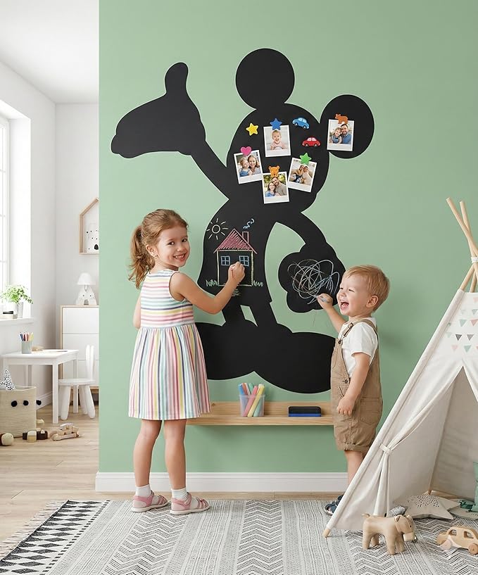 Cartoon-Style Magnetic Wall Chalk Board for Kids - Peel & Stick Magnetic Board for Drawing, Writing & Learning - Chalkboard Wall Sticker for Playrooms, Bedrooms, Classrooms & Homeschool - Mouse