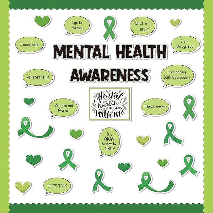 Mental Health Bulletin Board - 71Pcs Motivational Bulletin Board Classroom Decoration Mental Health Awareness Inspirational Positive Sayings Cutout for School Office Classroom Wall Door Decor