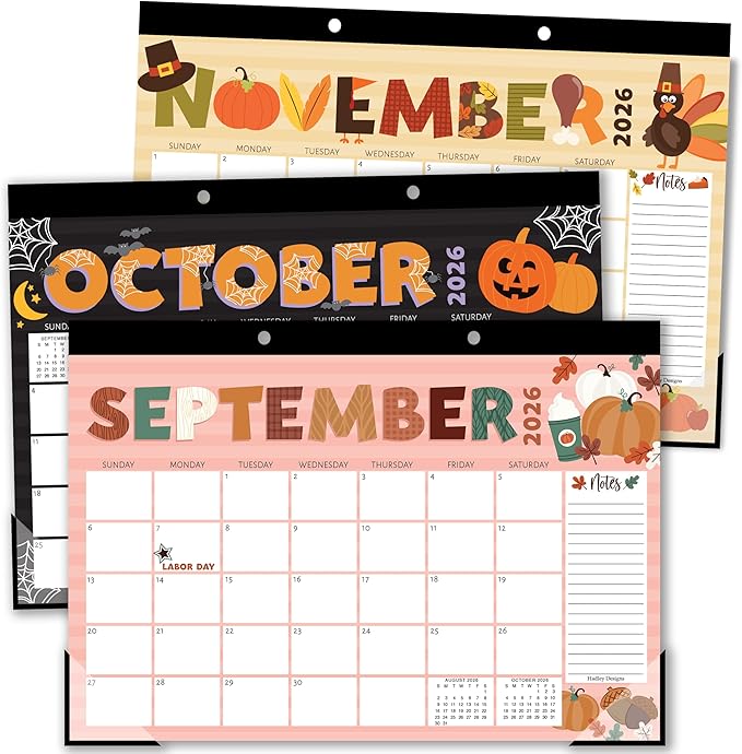 Hadley Designs Large Teacher Desk Calendar 2026-2027 - Desktop Calendar 2026, 18-Month Desk Calendars for Home, Office & Classroom, Cute Classroom Must Haves, Teacher Appreciation Gifts