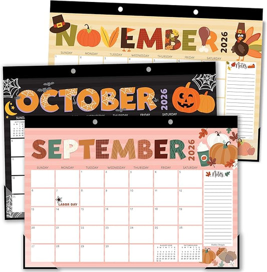 Hadley Designs Large Teacher Desk Calendar 2026-2027 - Desktop Calendar 2026, 18-Month Desk Calendars for Home, Office & Classroom, Cute Classroom Must Haves, Teacher Appreciation Gifts