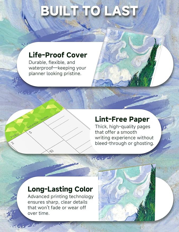 Pocket Calendar 2026-2028 Art Series, Monthly Planner Jan 2026 to Jul 2028 (3.7" x 6.7") Perfect Purse Calendar, Pocket Agenda with Protective Plastic Sleeve-Wheat
