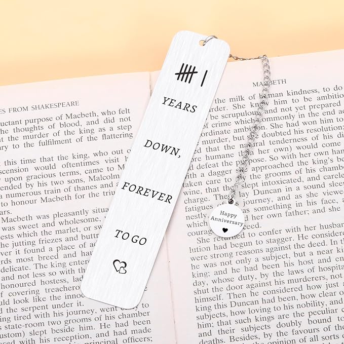 6 Year Anniversary Iron Gifts - 6th Anniversary Bookmark Gifts for Husband Wife Boyfriend Girlfriend Him Her, 6th Wedding Gift for Couples, Iron Gifts for 6th Anniversary