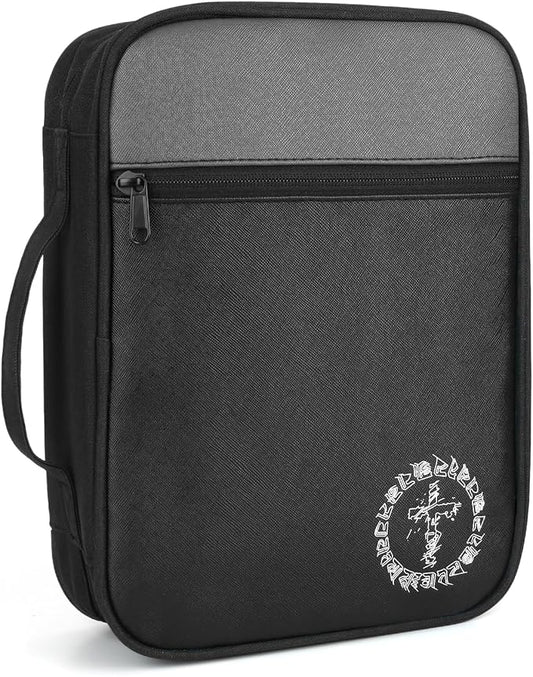 CDBXPRG Bible Cover, Bible Carrying Book Case for Women,Protective Church Organizer Holder Bag with Handle Pockets,Christian Gift for Girls Boy and Men Grey