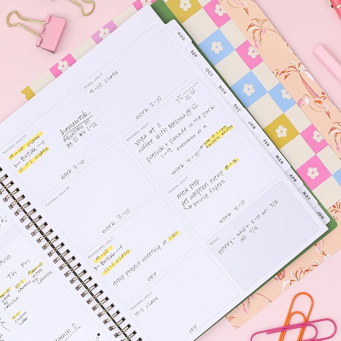 Blue Sky Gen Z 2026-2027 Weekly and Monthly Academic Year Planner Calendar, July 2026 - June 2027, 8.5" x 11", Flexible Interchangeable Cover, Wirebound, Laminated Tabs, Storage Pocket, Coreen