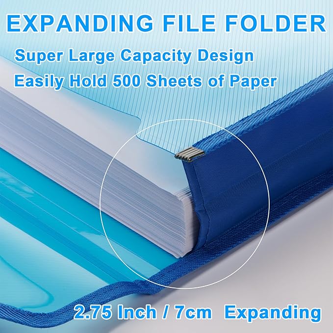 HOUYEE Pack of 10 Plastic Expanding File Folder,Multicolor Envelope File Folder Organizer Holder with Snap Closure,Expandable File Wallet Large Capacity, Fit Letter Size / A4 Documents