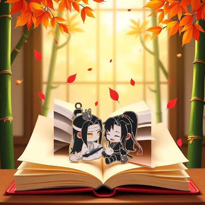 Chinese Mo Dao Zu Shi Bookmark, Grandmaster of Demonic Cultivation Wei Wuxian LAN Wangji Metal hollowing Bookmark Office Supplies Book Covers and Book Accessories