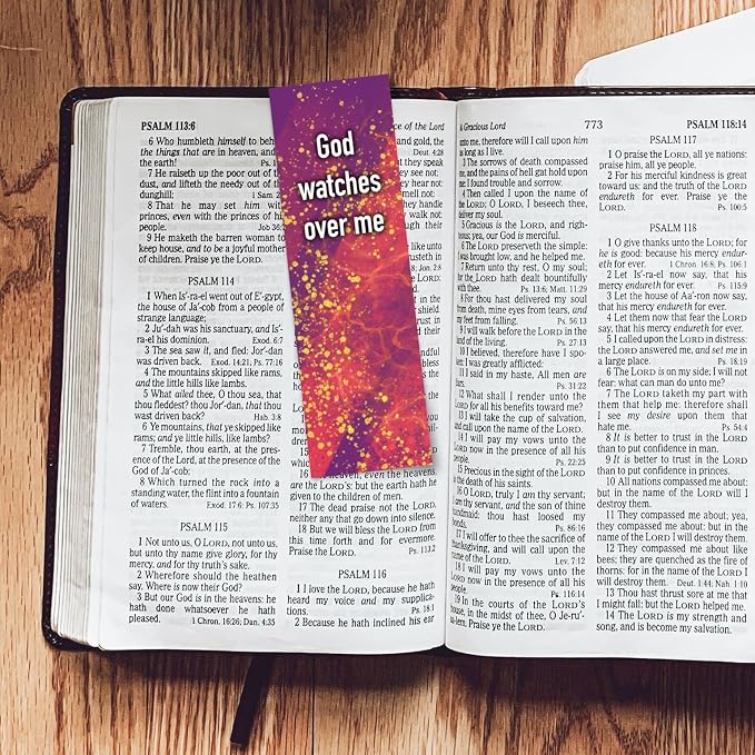 God Watches Over Me, Psalm 121:7-8, Bulk Pack of 25 Christian Bookmarks, Bible Verse Book Markers, Sunday School Prizes with Memory Verses, Scripture Gifts