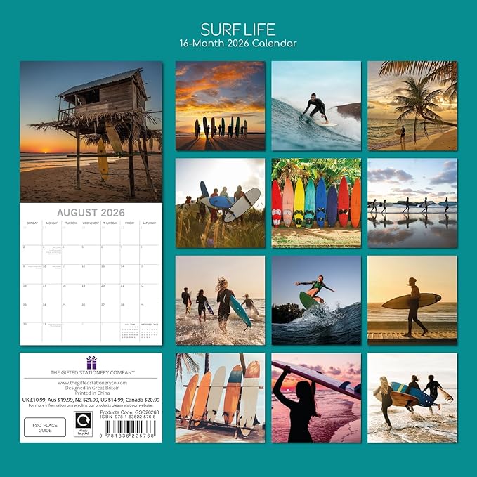 The Gifted Stationery 16-Month Square Wall Calendar - Artistic Imagery & 2026 Wall Planner - 2026 Calendar & 2026 Planner - With 180 Reminder Stickers - 12 x 12 in - Sept 2025-Dec 2026