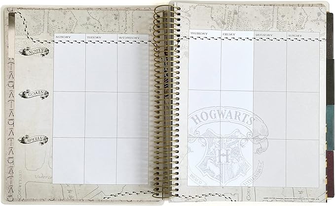Paper House Productions Harry Potter Hogwarts Crest 12 Month Undated Planner Set with Month and Event Flag Stickers and More!