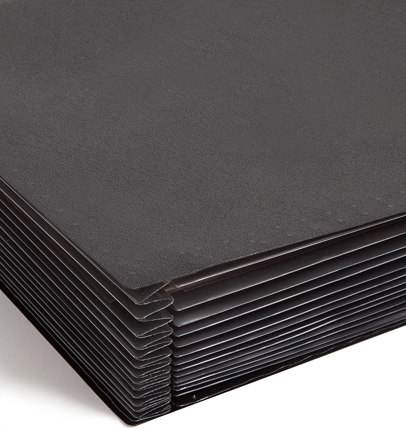 Smead Poly Hanging Expanding File, 12 Dividers, Letter Size, Black (65125)