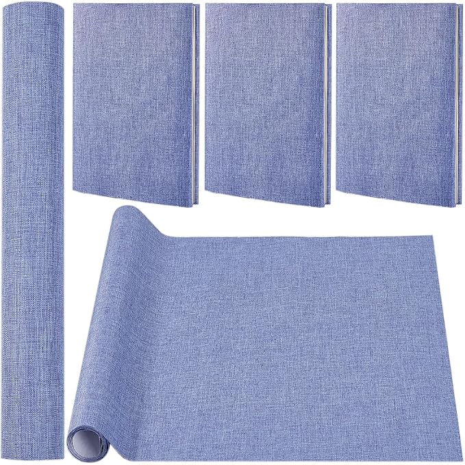 CRASPIRE 51 x 11.8 Book Cloth Blue for Books Binding Fabric Surface Paper Backed Bookcover Densely Woven Cloth Books Album Scrapbooking Archival DIY Covering Protector Bookbinding Supplies