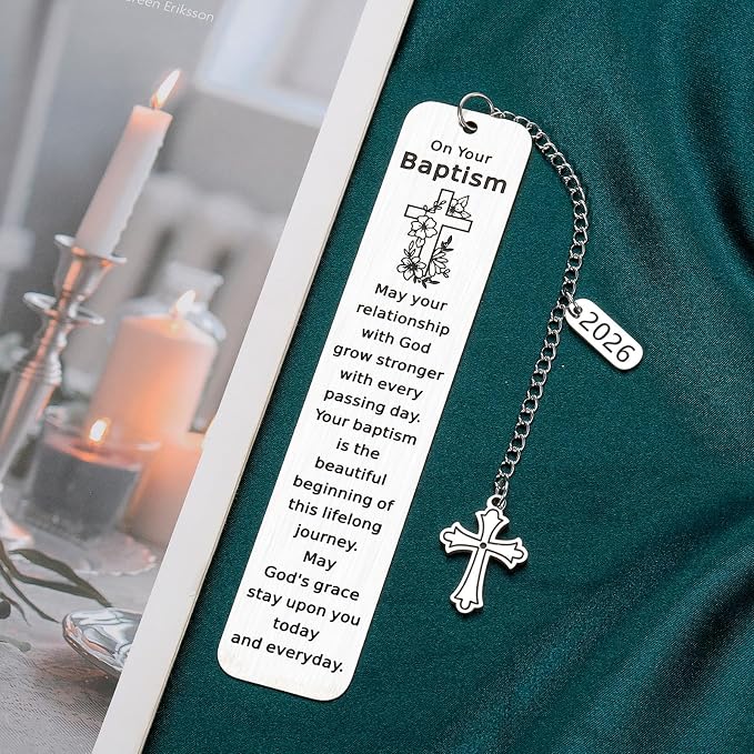 Baptism Gifts for Girl Boys Catholic Christening Gifts First Communion Gifts for Girl Boy Confirmation Gifts for Teens Baptism Bookmark Christian Easter Gift for Kids Women Men Easter Basket Stuffers