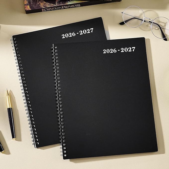 Monthly Planner 2026-2027 - JUL 2026 - DEC 2027 Planner/Calendar,18 Monthly Planner with Contacts & Passwords, 8.5" x 11" Planners 2026-2027, Colorful Tabs, Thick Paper, Black