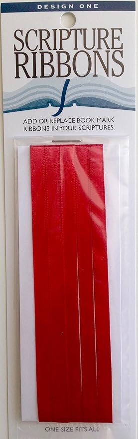 Design One Scripture Ribbons - Provides Bookmark/Quick Reference Tool (Red)
